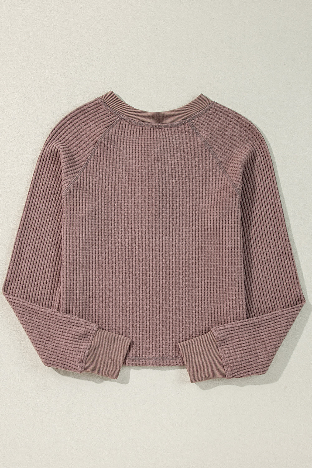 Textured Knit Henley Long Sleeve Top