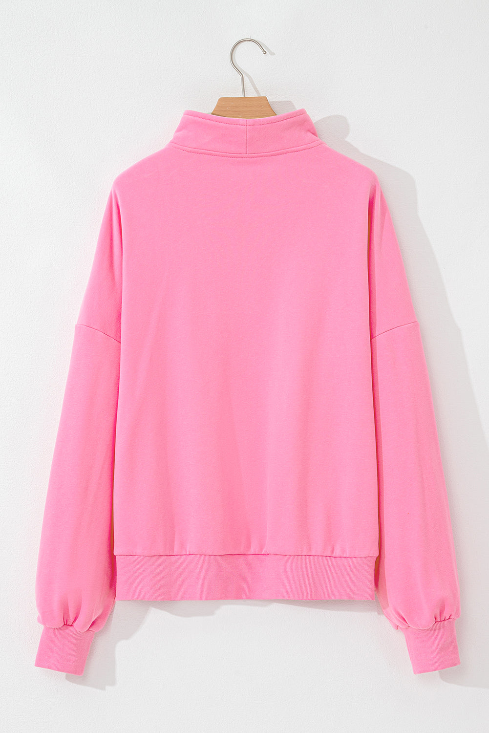 Zip-up Stand Neck Kangaroo Pocket Sweatshirt