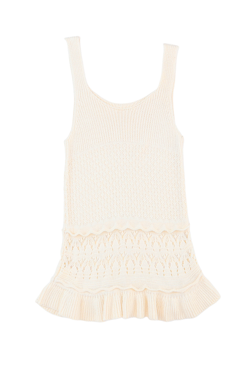 Crochet Ruffled Hem Knitted Vest