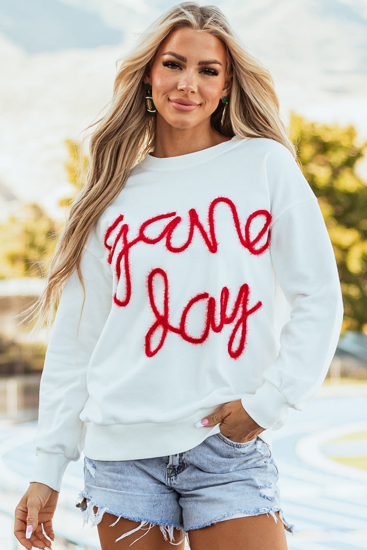 Tinsel Game Day Drop Shoulder Graphic Sweatshirt