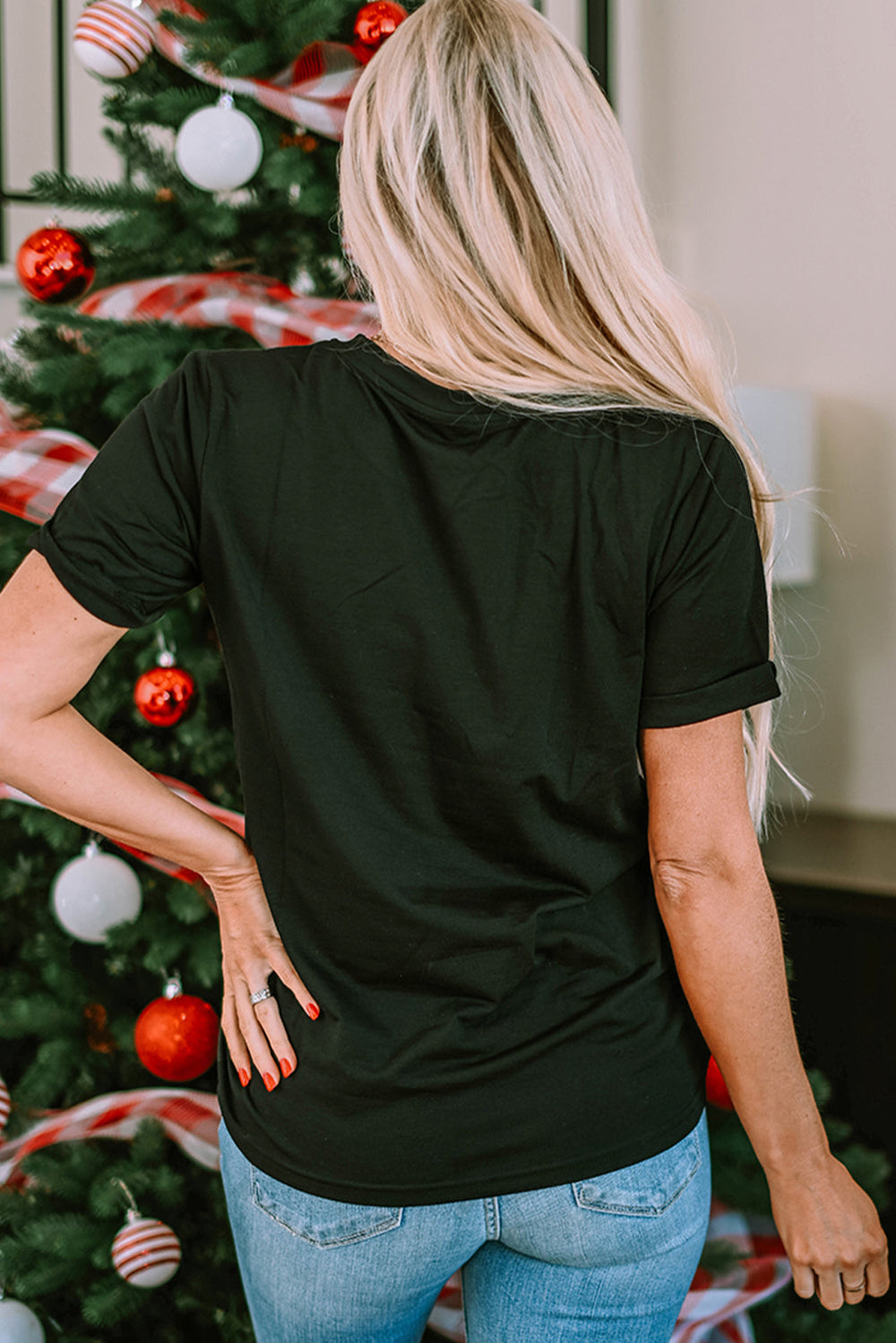 MERRY and BRIGHT Crew Neck Graphic Tee