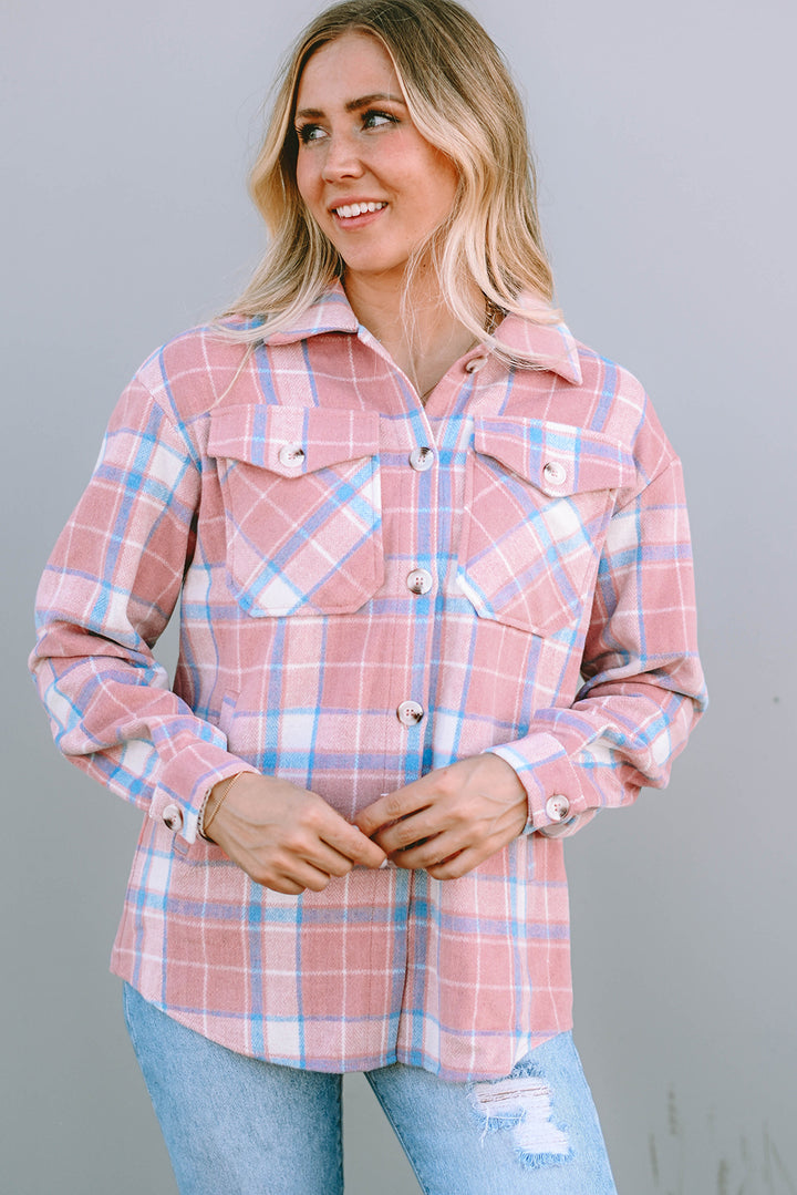 Plaid Flap Pocket Flannel Shacket