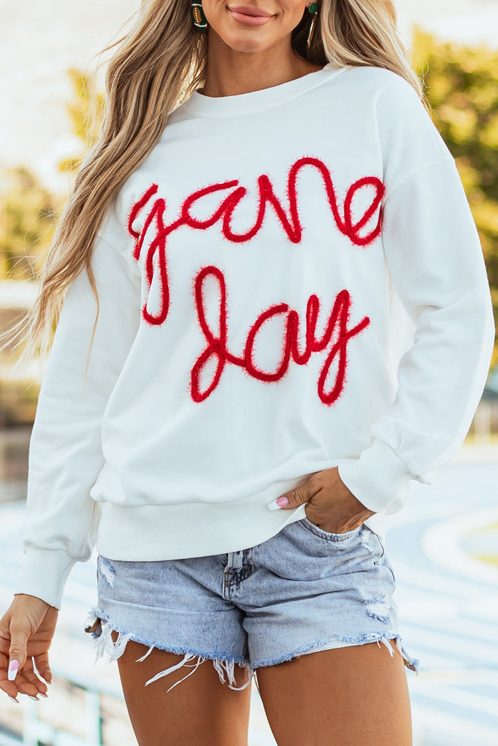 Tinsel Game Day Drop Shoulder Graphic Sweatshirt