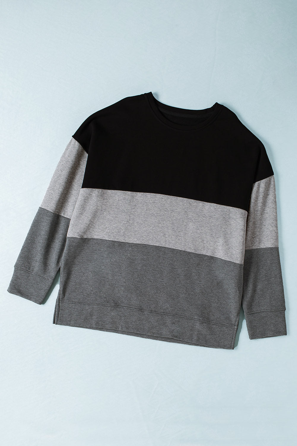 Crew Neck Colorblock Plus Size Sweashirt