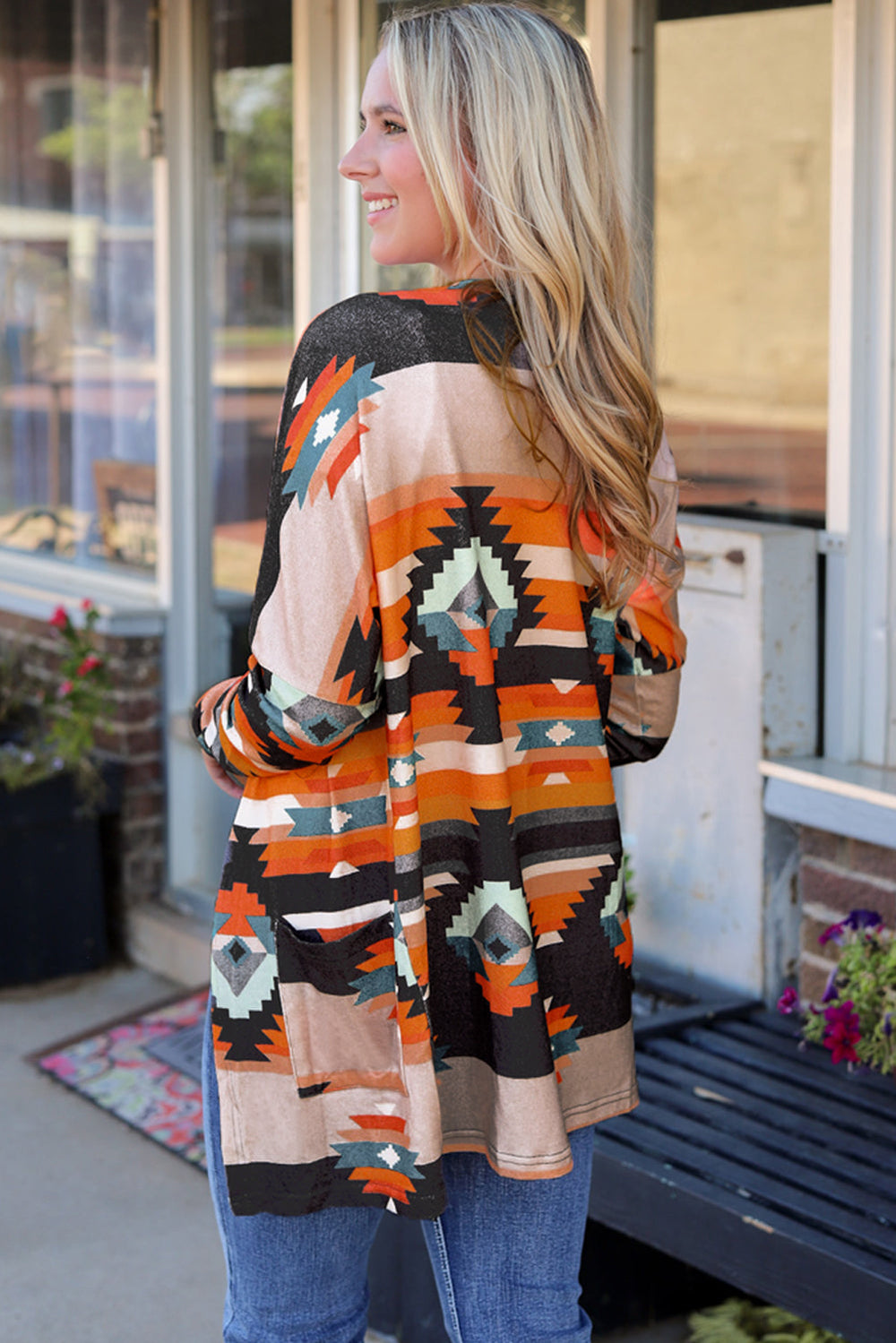 Western Tribal Aztec Print Cardigan