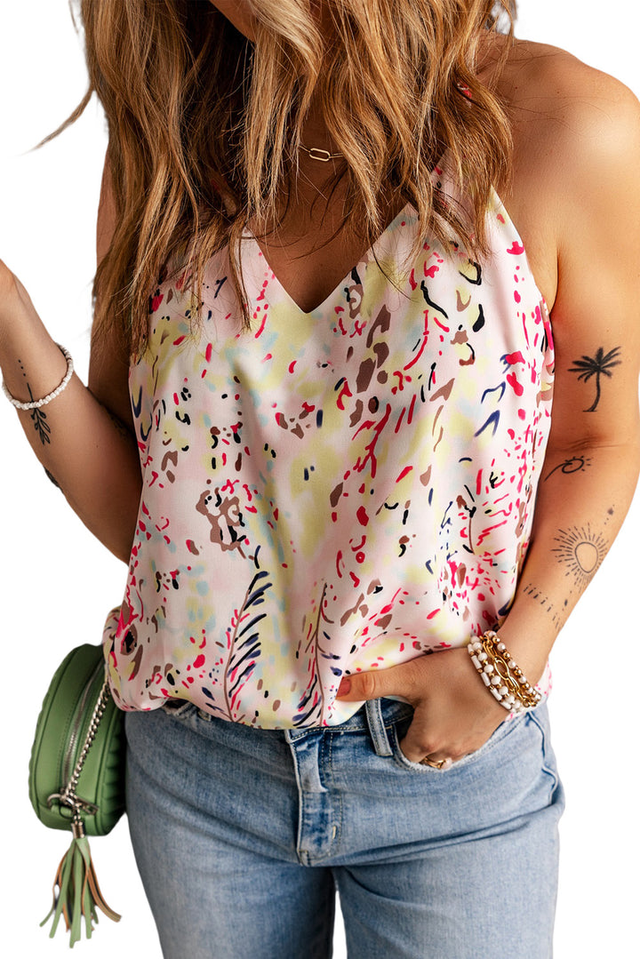 Floral Print Spaghetti Straps Tank Top