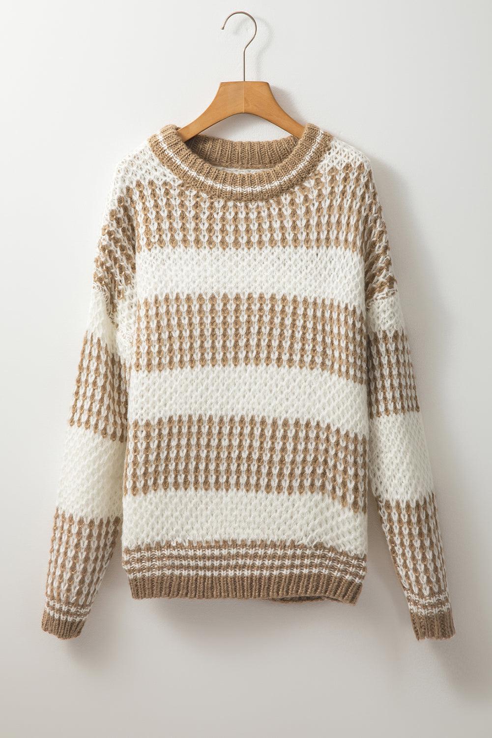 Drop Shoulder Round Neck Loose Sweater