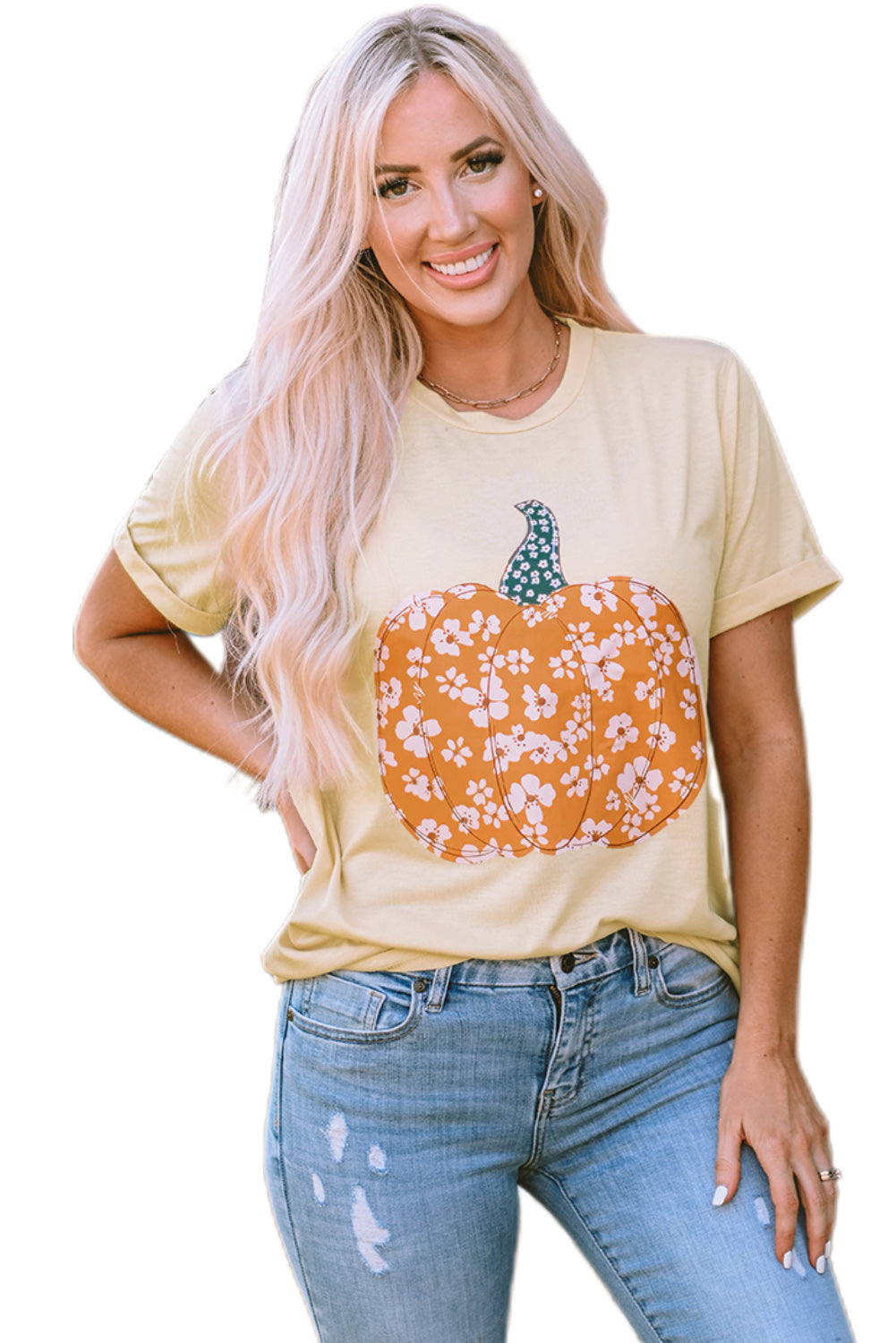 Sweet Floral Pumpkin Graphic Tee