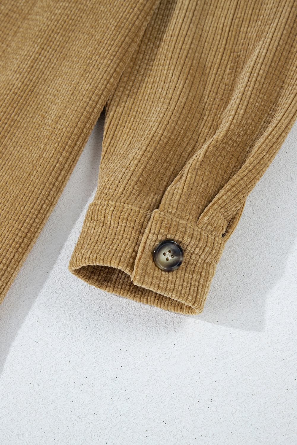 Patched Pocket Button Up Corduroy Shacket