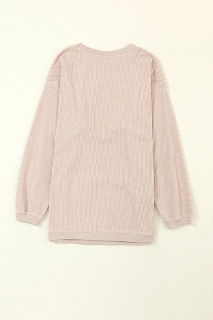 Ribbed Corduroy Oversized Sweatshirt