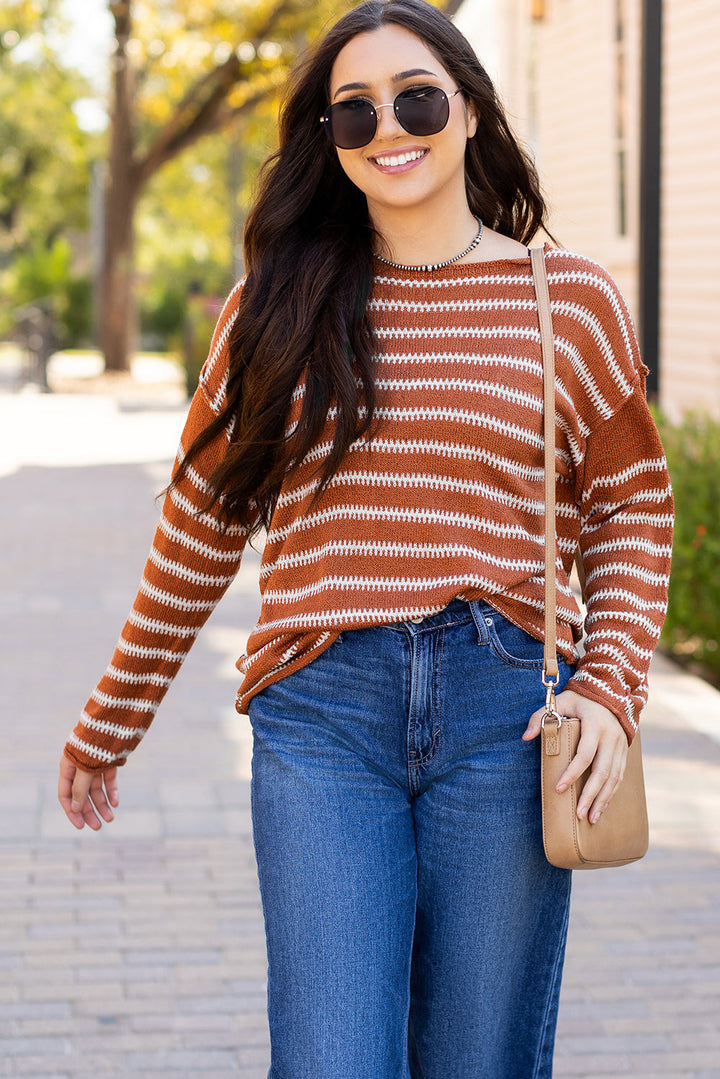 Drop Shoulder Casual Sweater