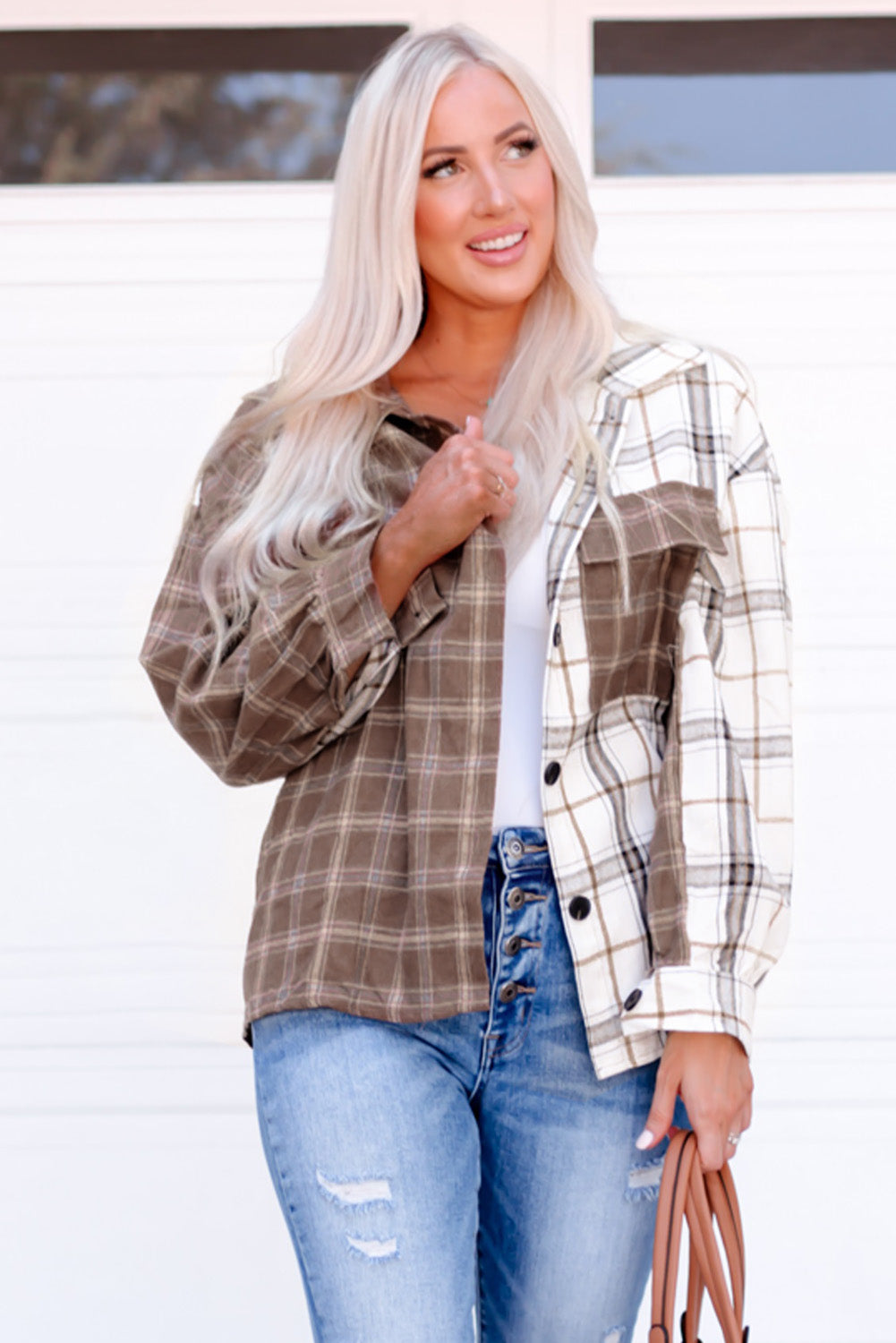 Mixed Plaid Soft Oversized Shirt