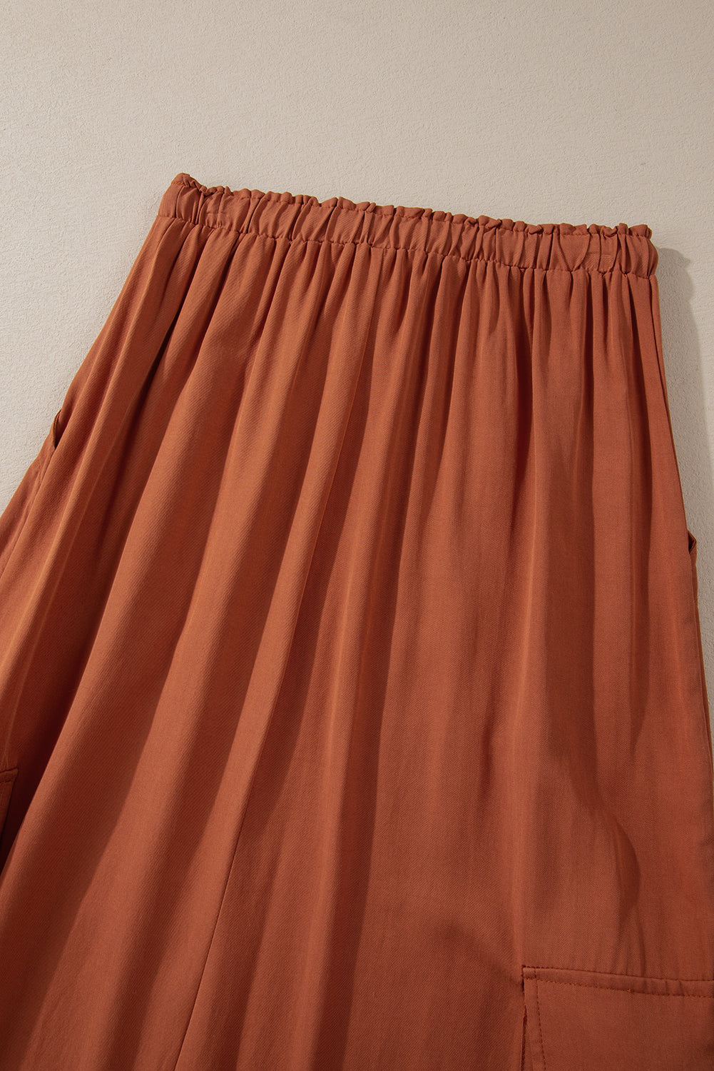 Mineral Wash Cargo Pocket Drawstring Waist Maxi Skirt