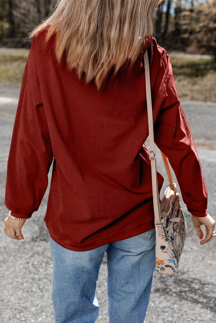 Ribbed Corduroy Oversized Sweatshirt