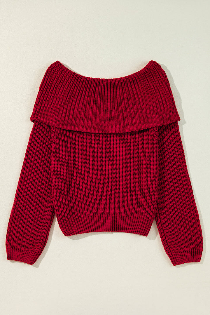 Off-the-shoulder Knit Sweater