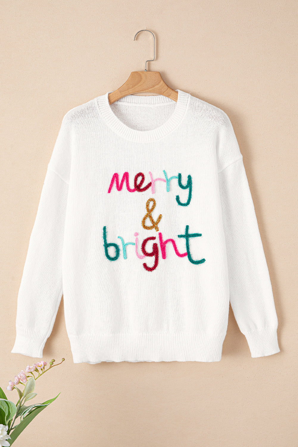 Merry & Bright Round Neck Casual Sweater