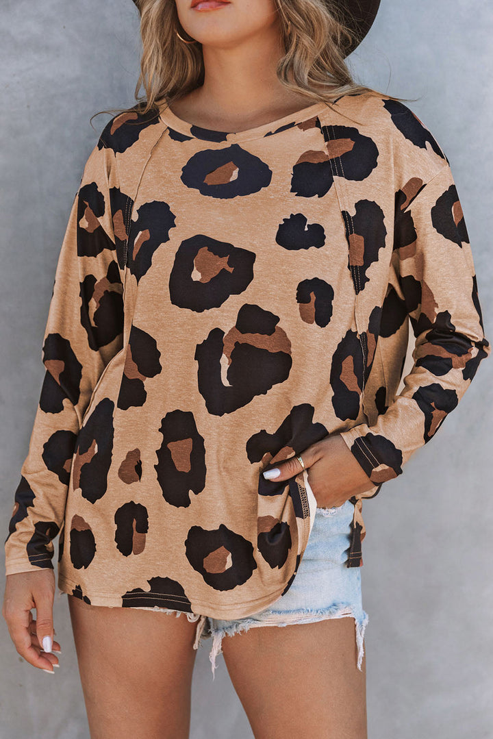 Print Long Sleeve Loose Top