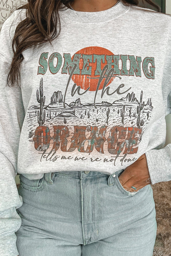 SOMETHING ORANGE Graphic Relaxed Sweatshirt