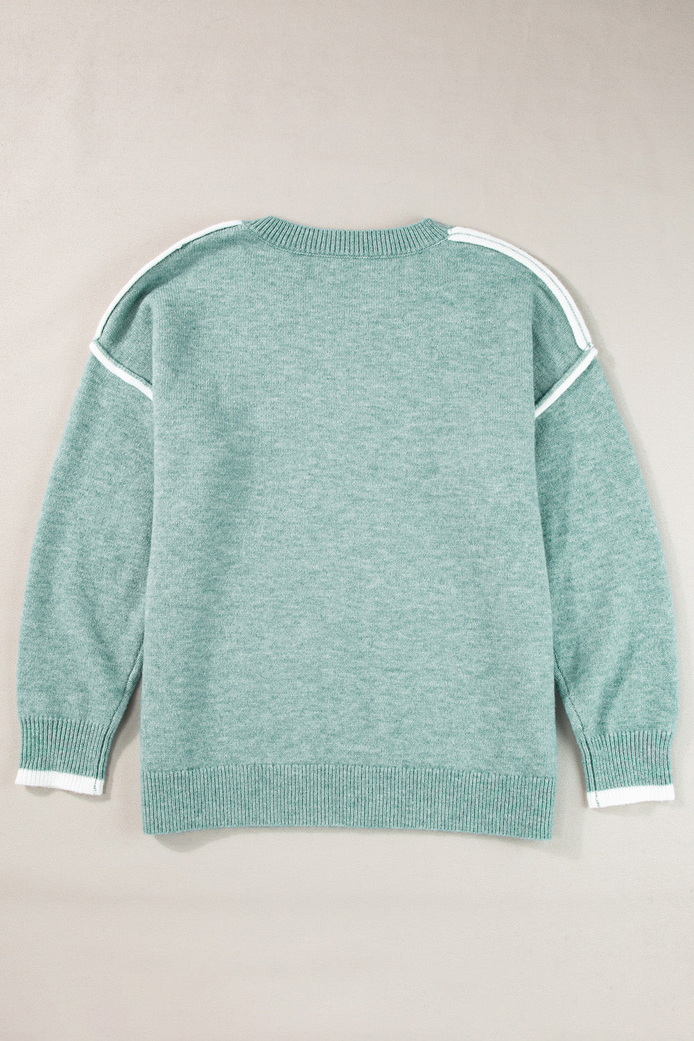 Colorblock Contrasting Edge Crewneck Sweater