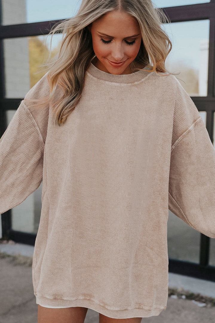 Ribbed Corduroy Oversized Sweatshirt