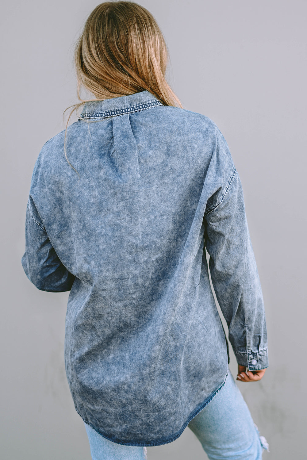 Vintage Washed Chest Pocket Denim Shirt