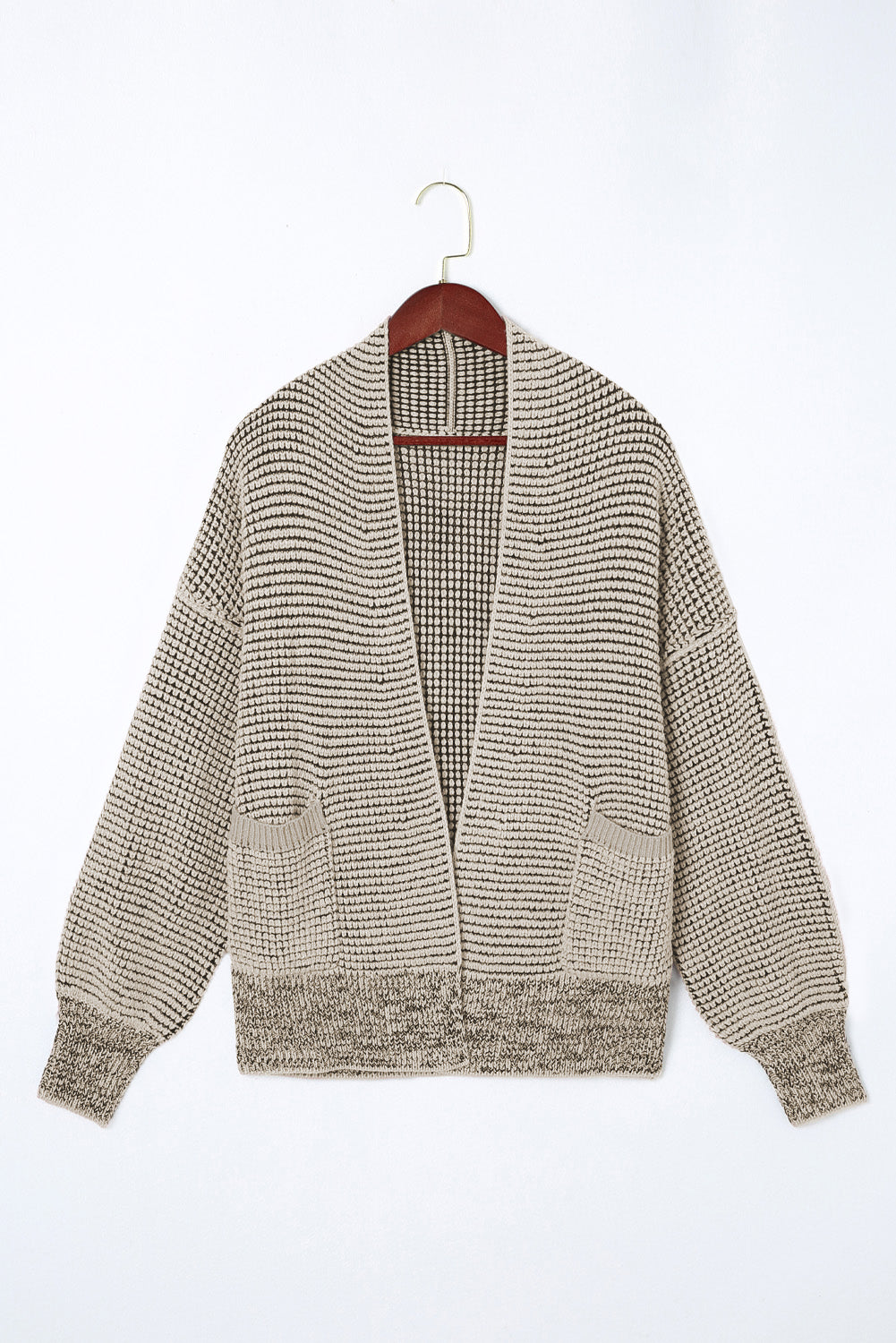 Chunky Waffle Knit Oversized Collar Cardigan