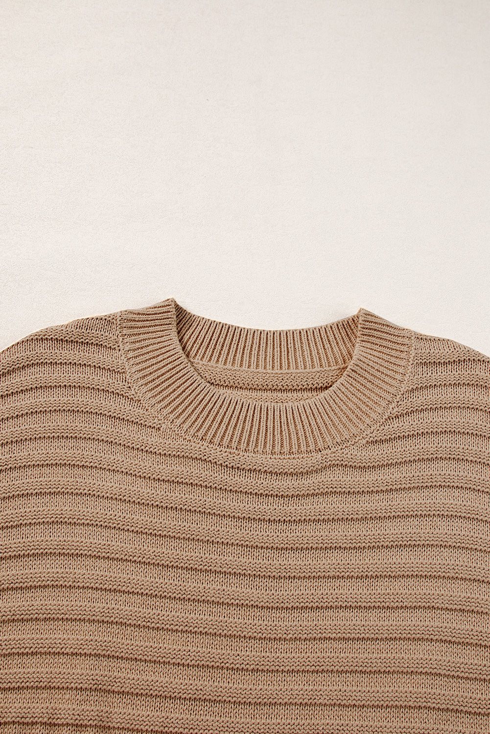 Rib Knitted Wide Sleeve Sweater T Shirt