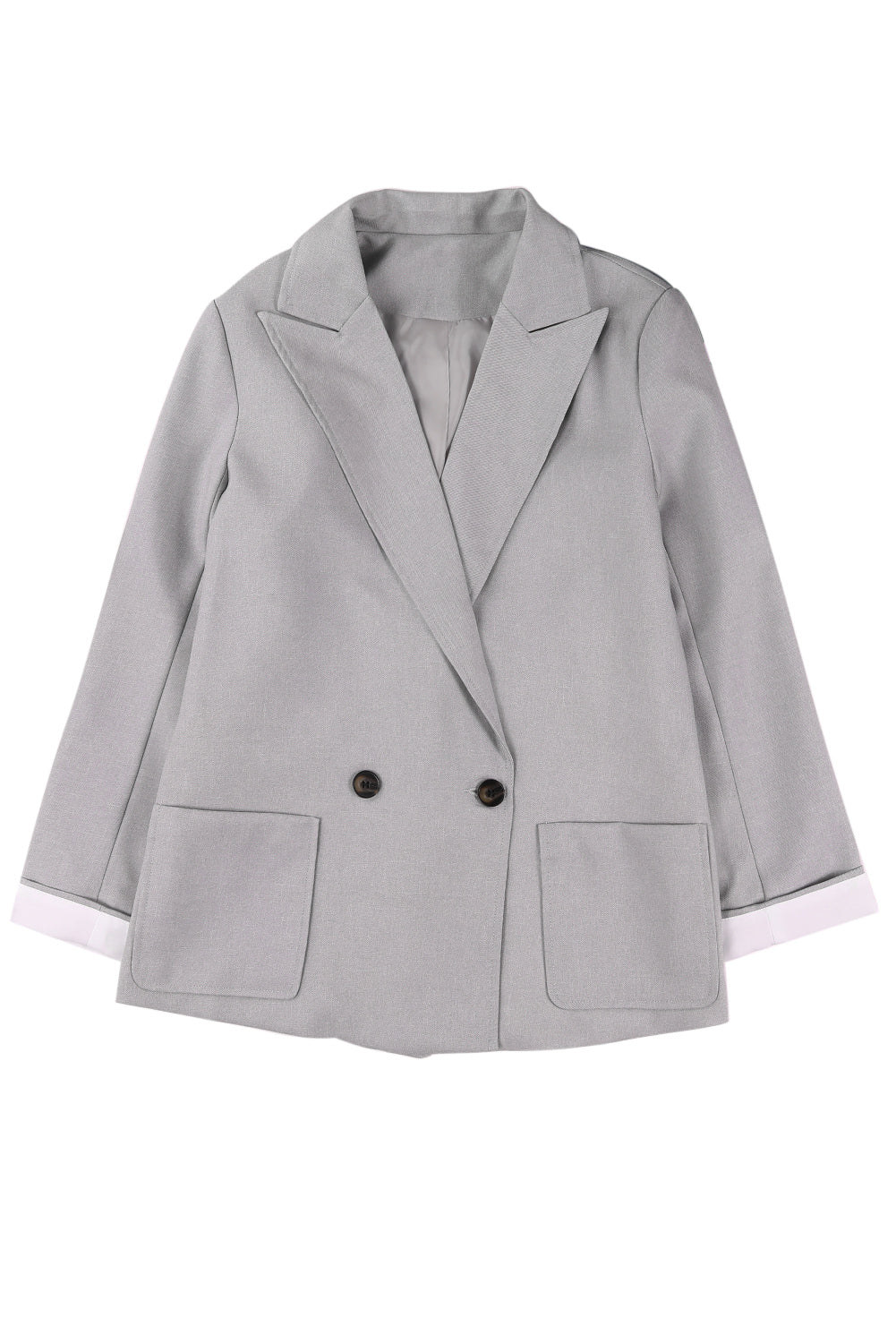 Buttoned Lapel Collar Blazer with Pocket