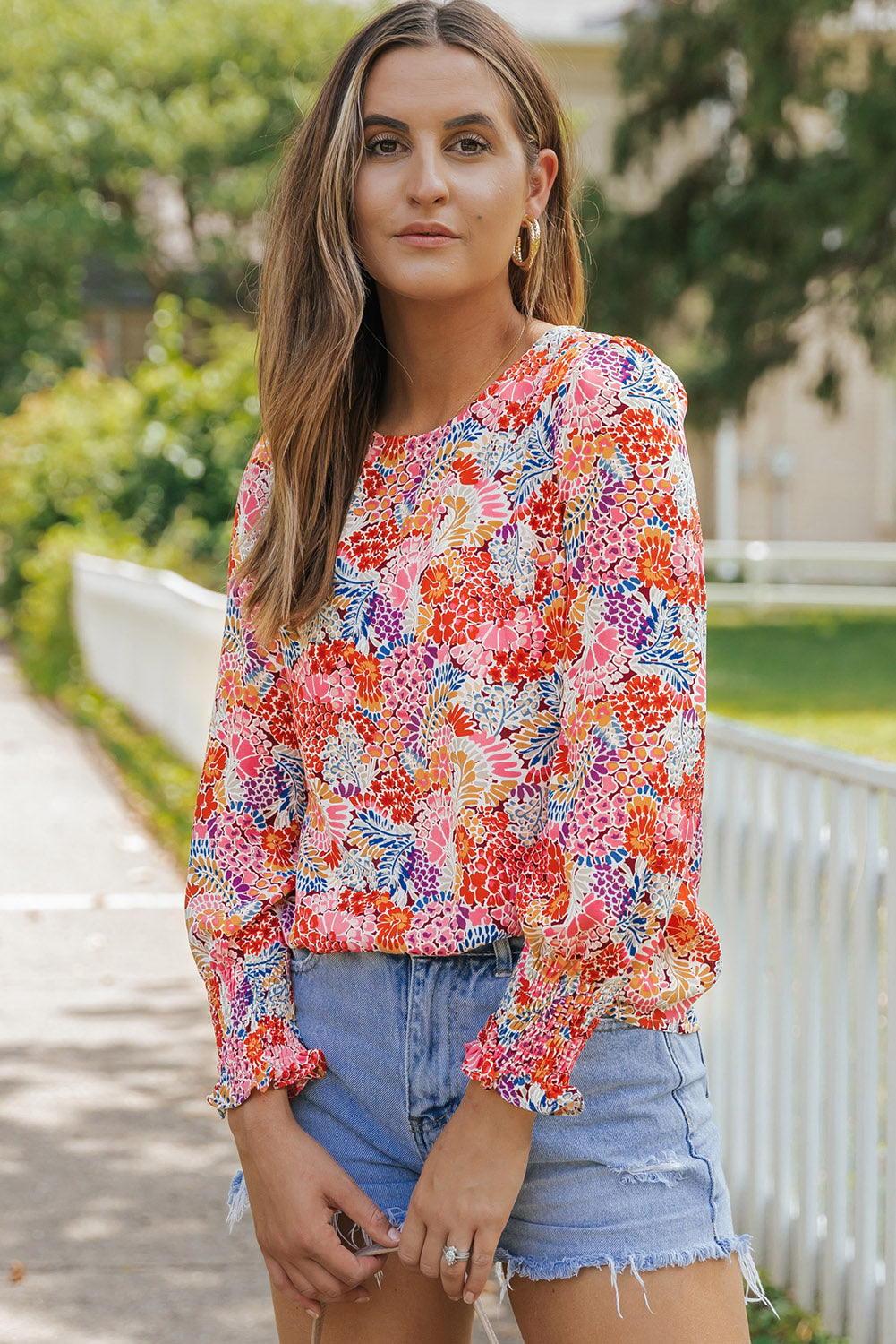 Puff Sleeve Floral Blouse