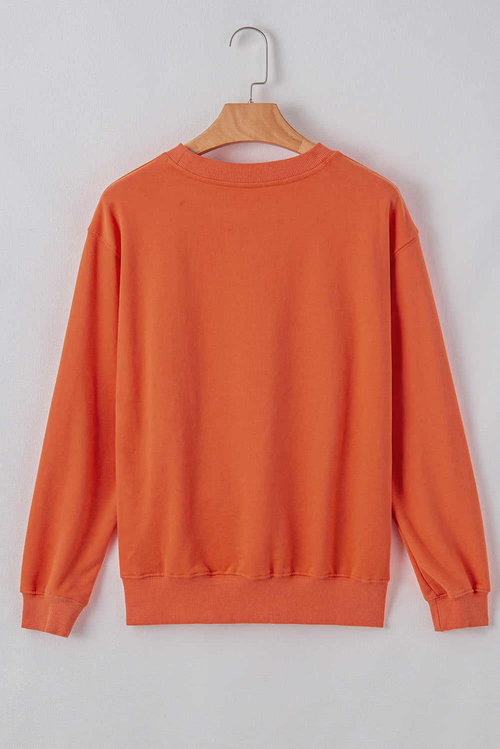 Plain Drop Shoulder Crewneck Pullover Sweatshirt