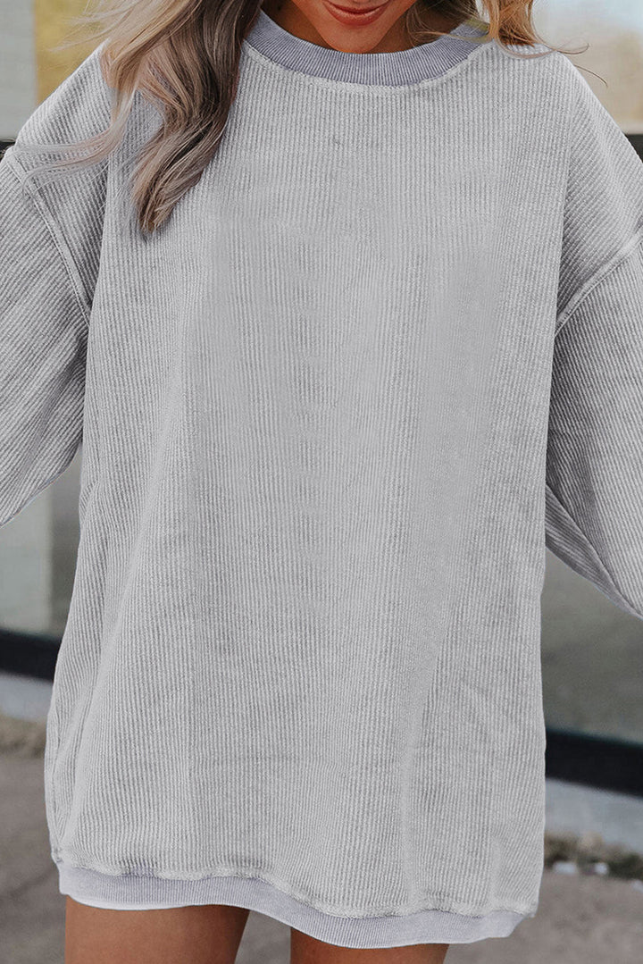 Ribbed Corduroy Oversized Sweatshirt