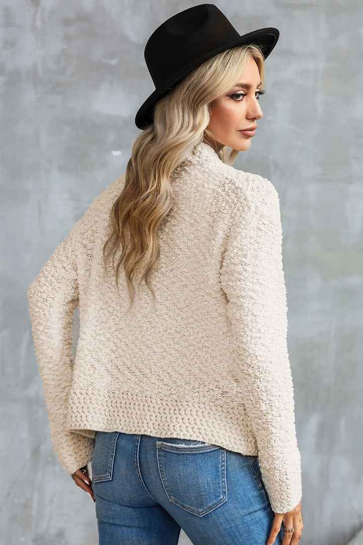 Cardigan ouvert en tricot popcorn