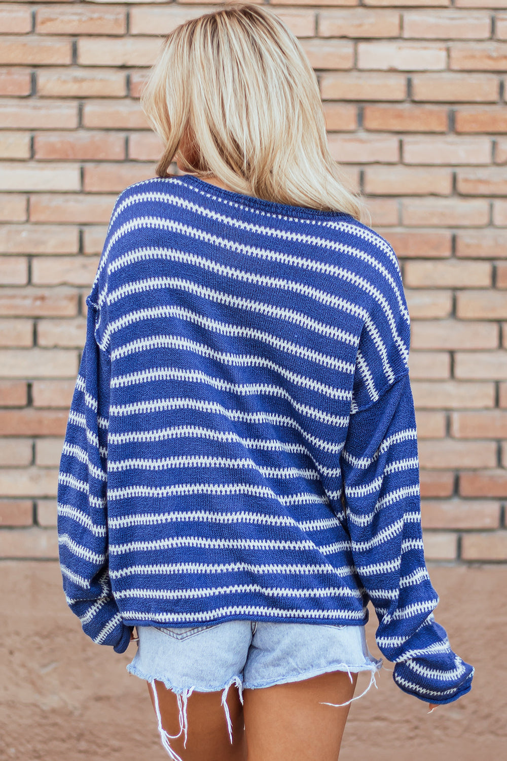 Drop Shoulder Casual Sweater