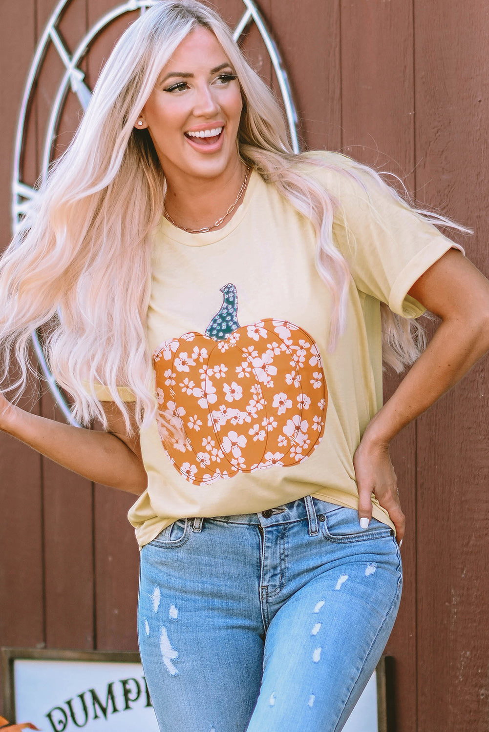 Sweet Floral Pumpkin Graphic Tee