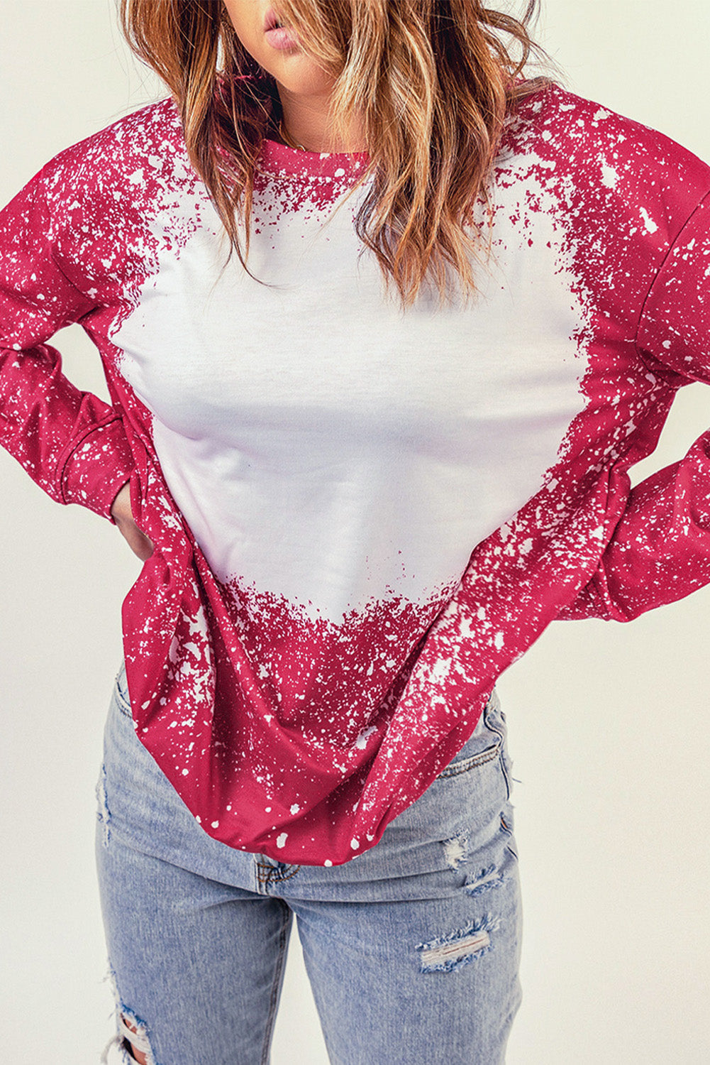 Tie-dyed Crew Neck Pullover Sweatshirt