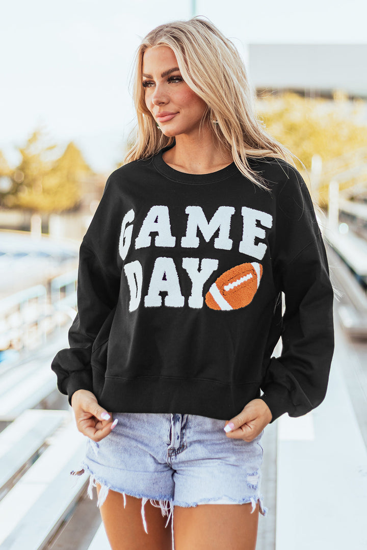 GAME DAY Graphic Varsity Pullover Sweatshirt