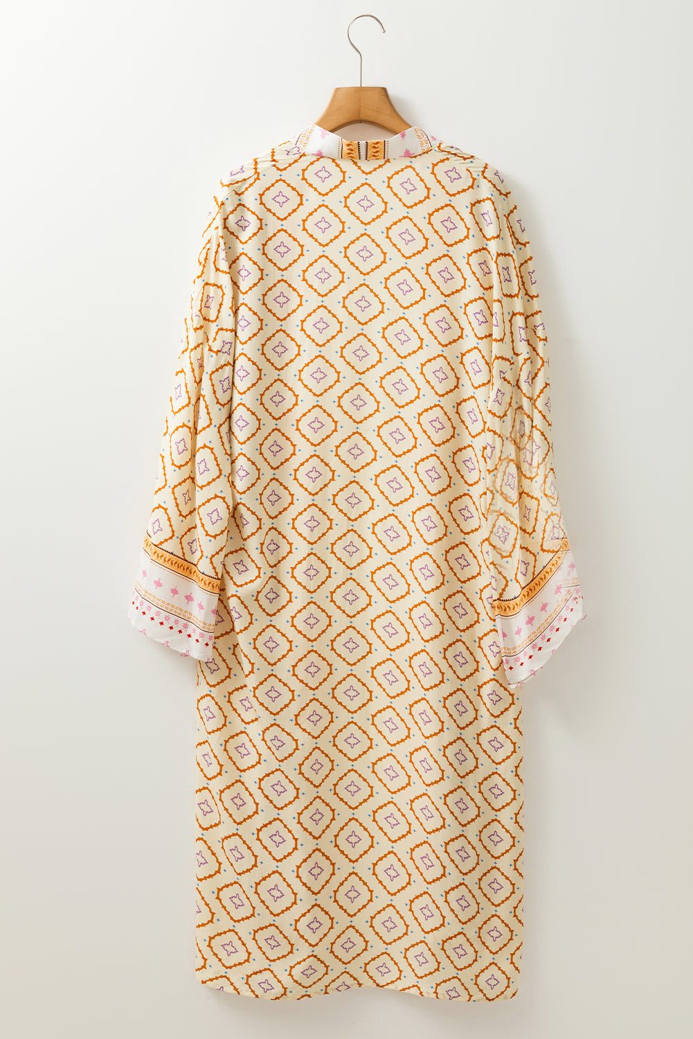 Bohemian Geometric Printed Loose Sleeve Long Kimono