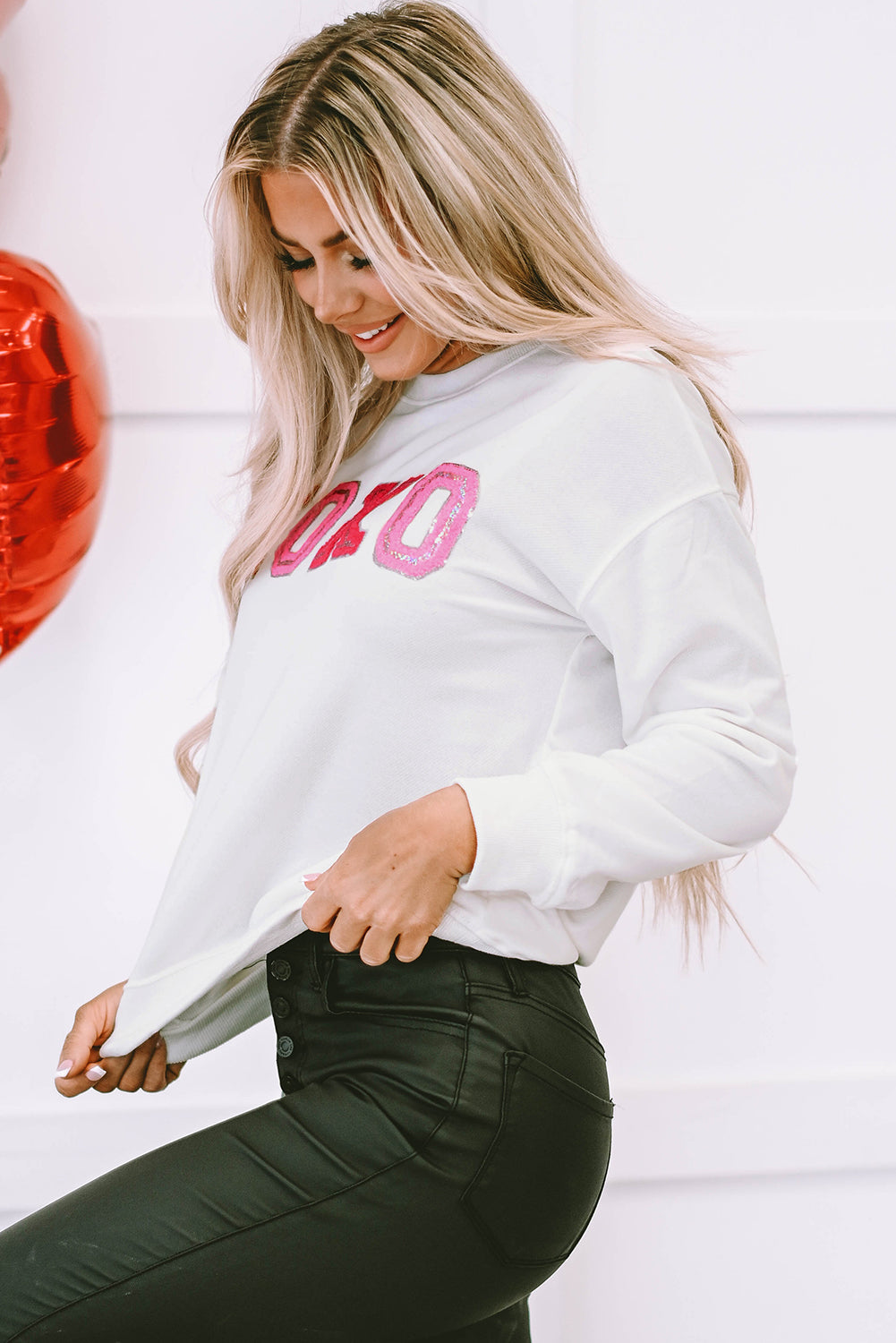 Shiny XOXO Valentine Pullover Sweatshirt