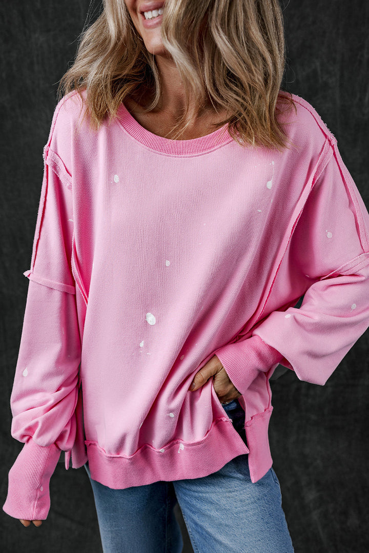 Splash Spots Exposed Seam Baggy Sweatshirt