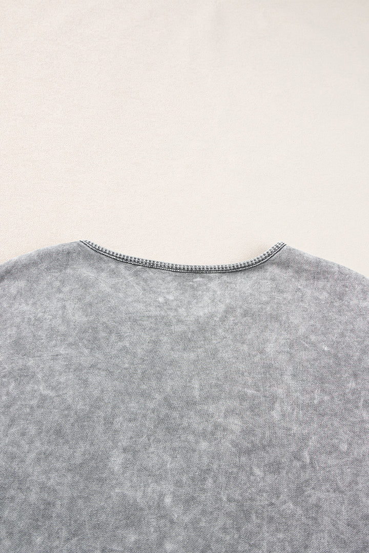 Philippine Gray Mineral Wash Exposed Seam Drop Shoulder Oversized Tee