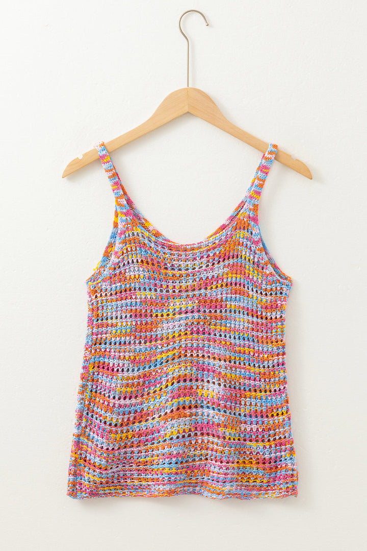 Color Contrast Crochet Loose Fit Sweater Vest