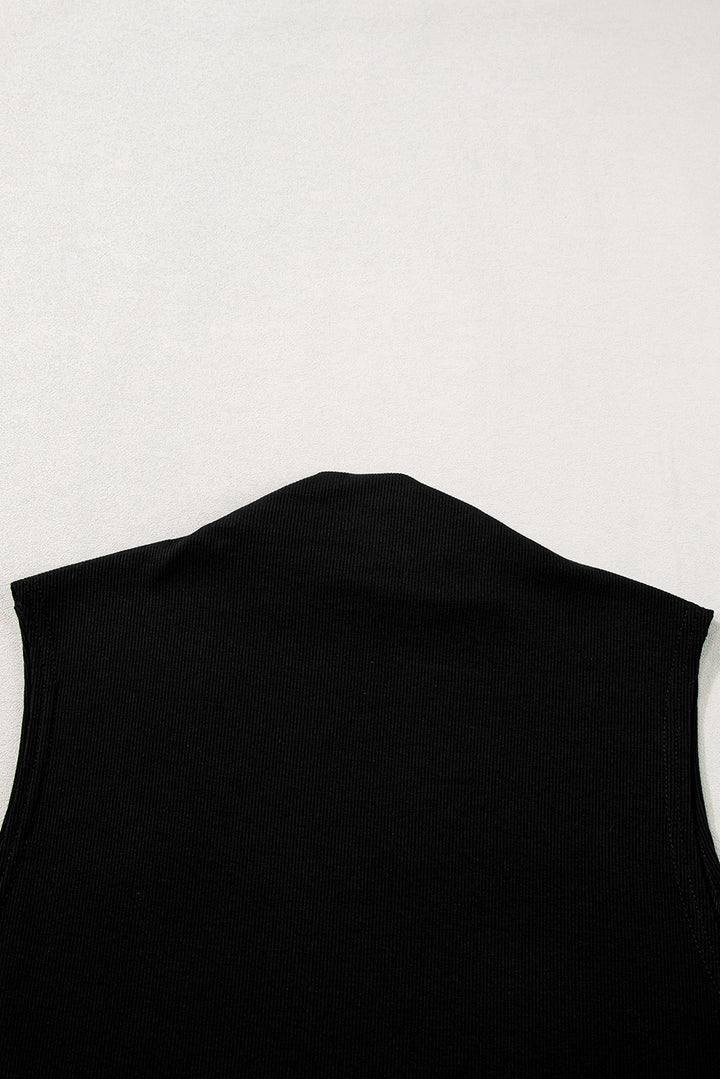 Solid Mock Neck Tank Top