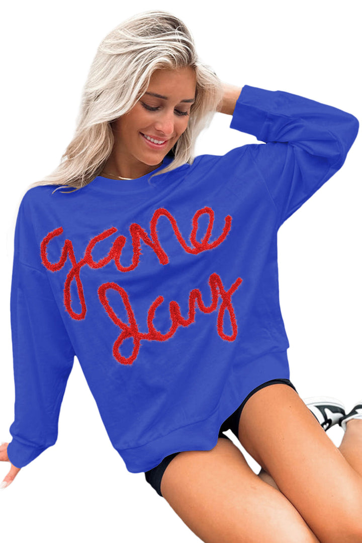 Tinsel Game Day Drop Shoulder Graphic Sweatshirt