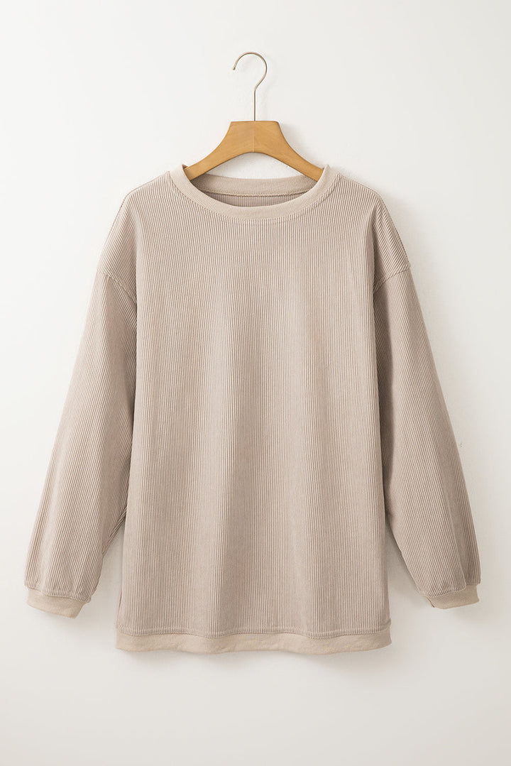 Ribbed Corduroy Oversized Sweatshirt