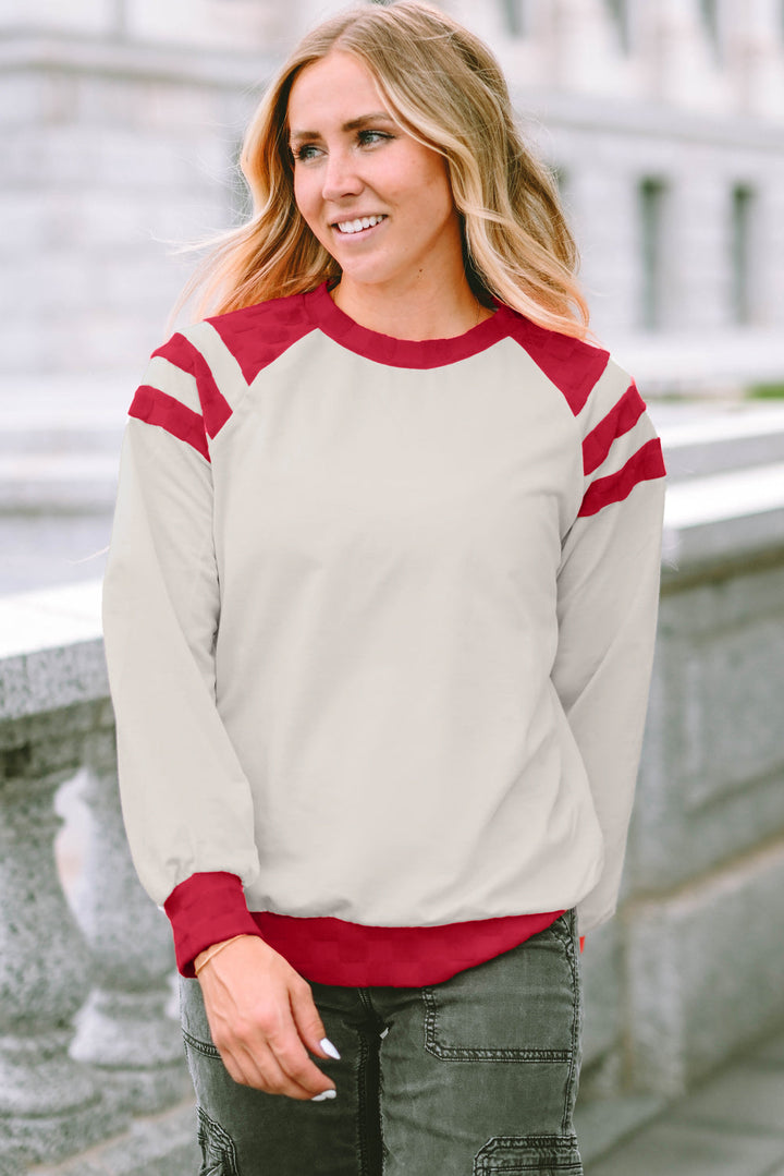 Color Block Raglan Long Sleeve Top