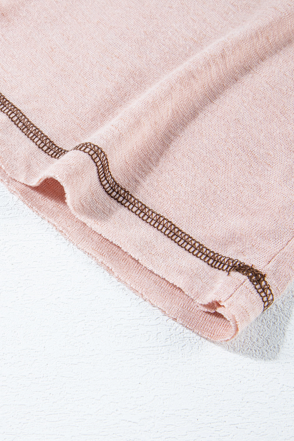 Dusty Pink Exposed Seam Detail Loose T-shirt