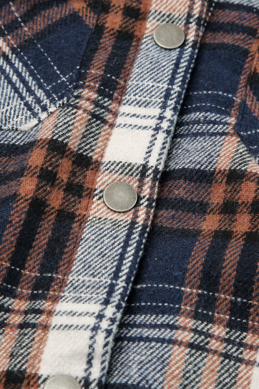 Plaid Pattern Sherpa Lined Hooded Shacket