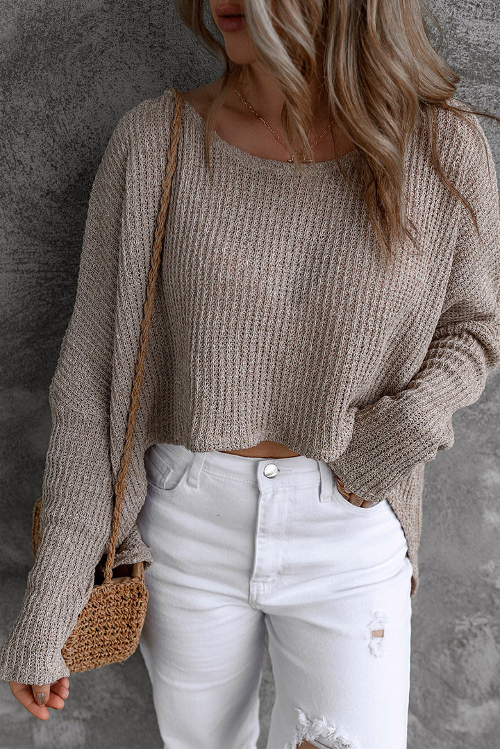 Slouchy Dolman Sleeve High Low Sweater