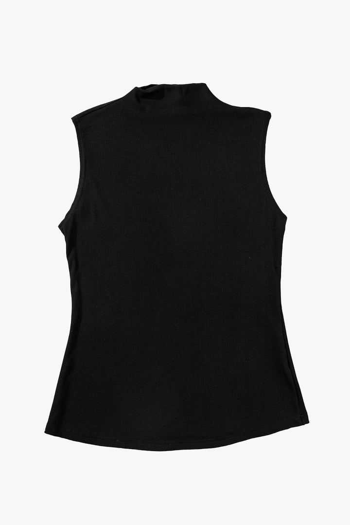 Solid Mock Neck Tank Top