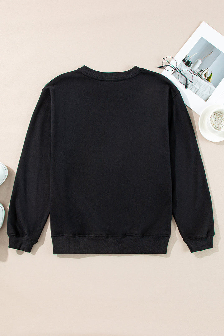 Plain Drop Shoulder Crewneck Pullover Sweatshirt